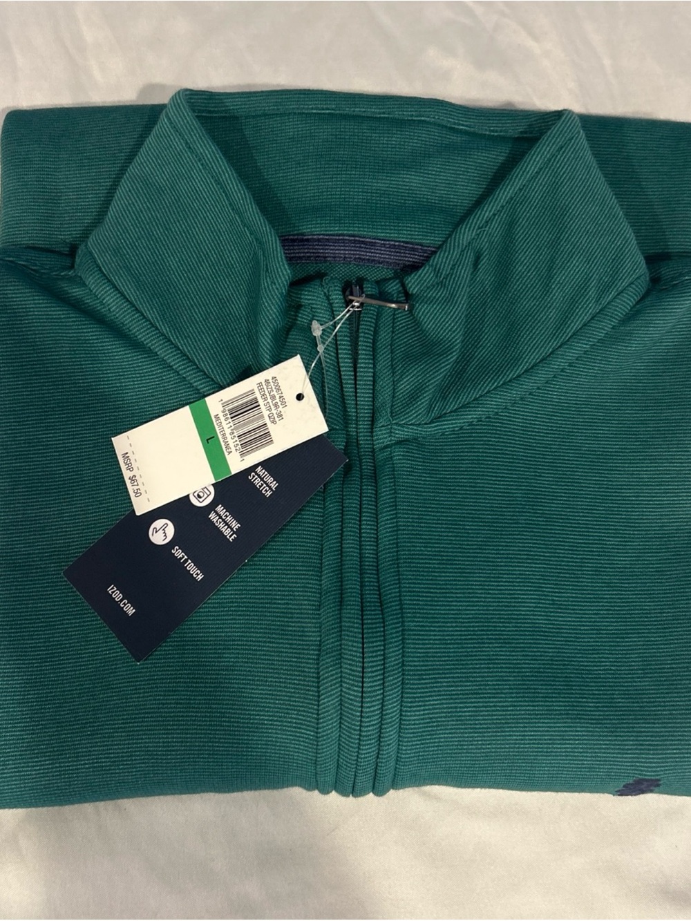 Izod Men's Teal Full-Zip Sweater